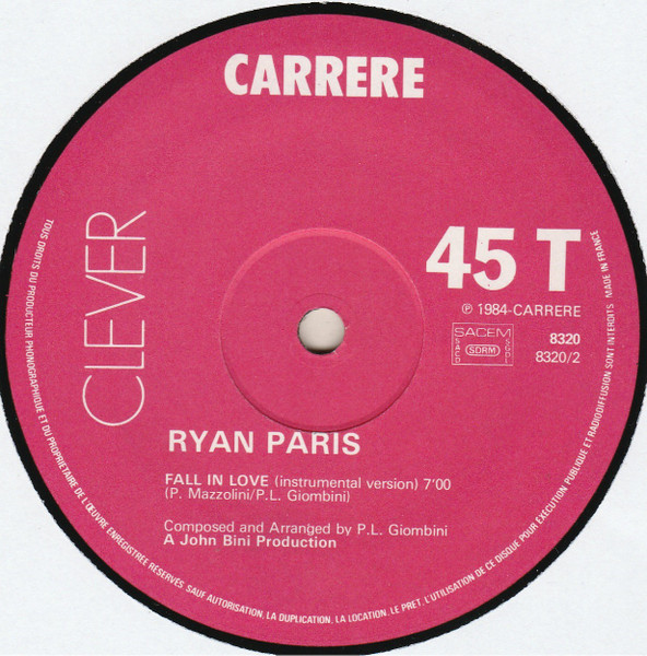 Cover zu Ryan Paris - Fall In Love | 1984 | Vinyl | Electronic | France Schallplatten Ankauf