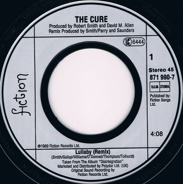 Cover zu The Cure - Lullaby | 1989 | Vinyl | Electronic, Rock | Europe