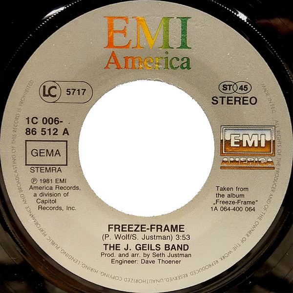 Cover zu The J. Geils Band - Freeze-Frame / Flamethrower | 1981 | Vinyl | Rock | Germany Schallplatten Ankauf