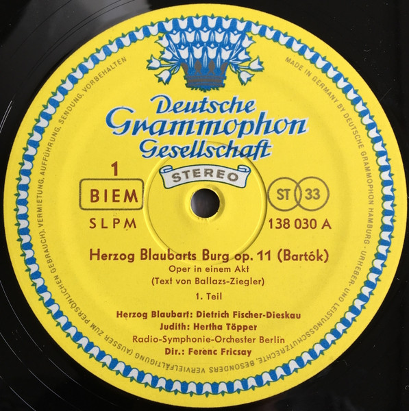 Cover zu Béla Bartók - Herzog Blaubarts Burg Op. 11 | Vinyl, LP, Repress, Stereo | Classical, Stage & Screen | Germany Schallplatten Ankauf