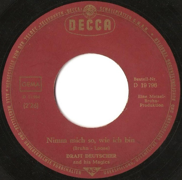 Cover zu Drafi Deutscher And His Magics - Nimm Mich So, Wie Ich Bin | 1966 | Vinyl | Rock, Pop | Germany Schallplatten Ankauf