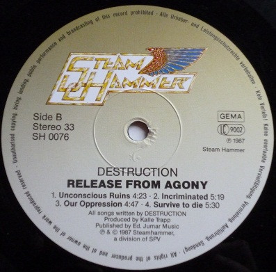 Cover zu Destruction - Release From Agony | 1987 | Vinyl | Rock | Europe