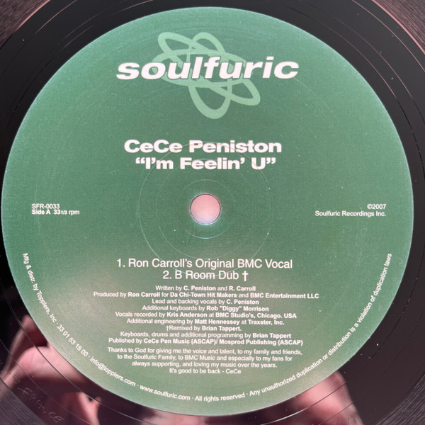 Cover zu Ce Ce Peniston - I'm Feelin' U | 2007 | Vinyl | Electronic | US Schallplatten Ankauf