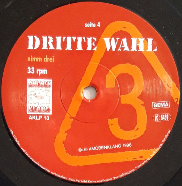 Cover zu Dritte Wahl - Nimm Drei | 1996 | Vinyl | Rock | Germany