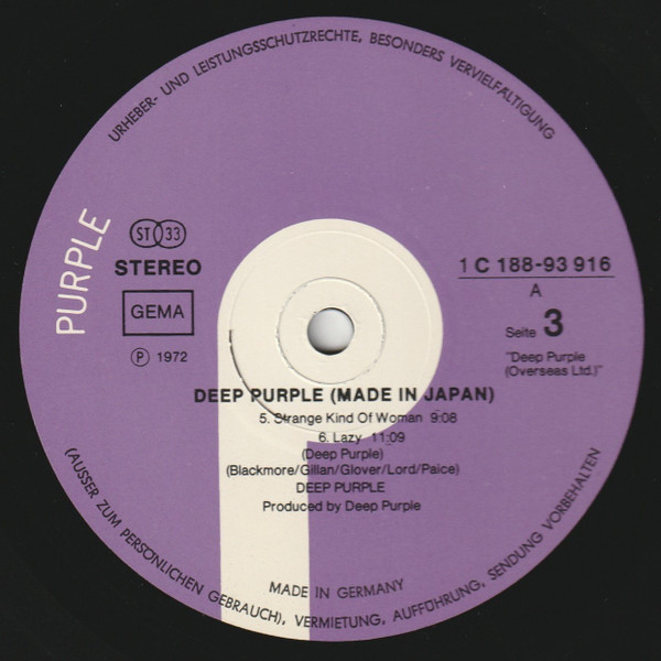 Cover zu Deep Purple - Made In Japan | 1975 | Vinyl | Rock | Germany