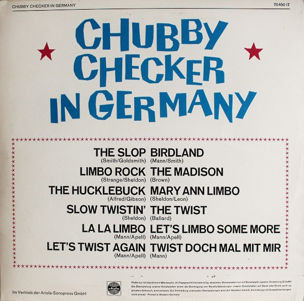 Cover zu Chubby Checker - In Germany | 1963 | Vinyl | Rock | Germany Schallplatten Ankauf