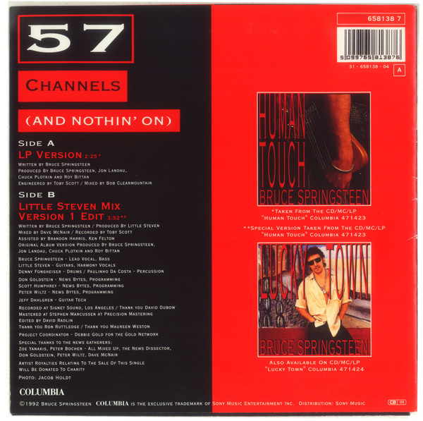 Cover zu Bruce Springsteen - 57 Channels (And Nothin' On) | 1992 | Vinyl | Rock | UK & Europe