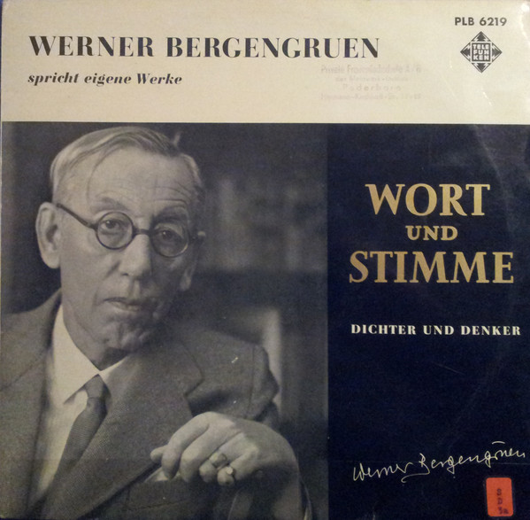 Cover zu Werner Bergengruen - Spricht Eigene Werke | Vinyl | Non-Music | Germany Schallplatten Ankauf