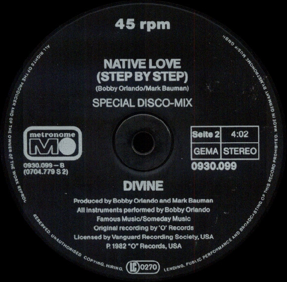 Cover zu Divine - Shoot Your Shot / Native Love (Step By Step) | 1982 | Vinyl | Electronic | Germany
