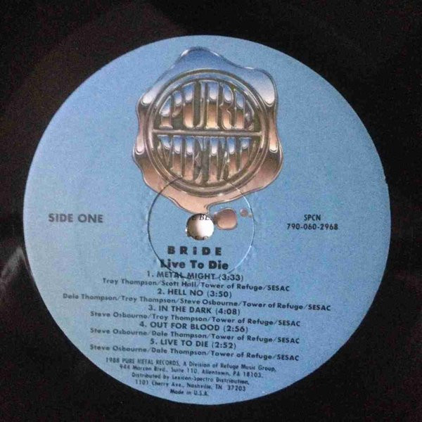 Cover zu Bride - Live To Die | 1988 | Vinyl | Rock | US
