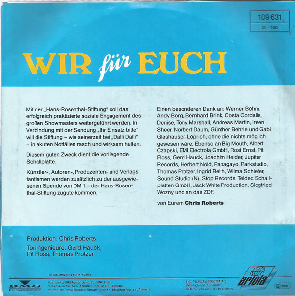 Cover zu Wir Für Euch - Insel Der Liebe | 1987 | Vinyl | Pop | Europe