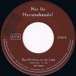 Bild Will Höhne – Das Wirtshaus An Der Lahn | 1955 | Vinyl, 45 RPM, 7″, Single | Pop | Germany Schallplatten Ankauf