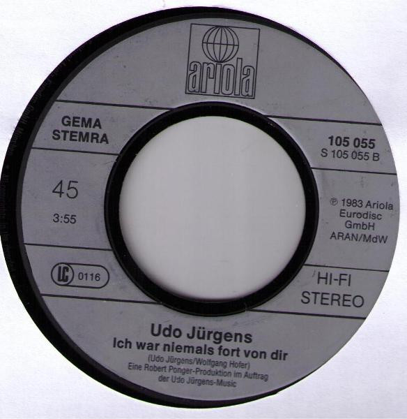 Cover zu Udo Jürgens - Lust Am Leben / Ich War Niemals Fort Von Dir | 1983 | Vinyl | Pop | Germany