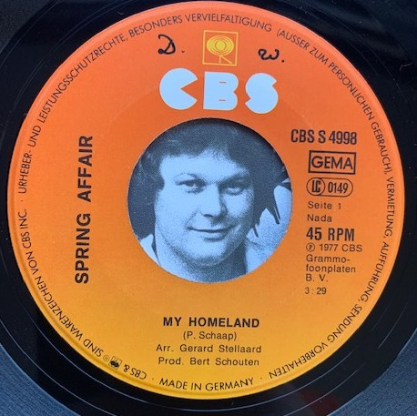 Cover zu Spring Affair - My Homeland | 1977 | Vinyl, 7
