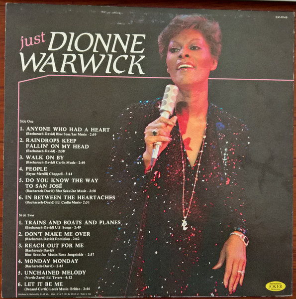 Cover zu Dionne Warwick - just Dionne Warwick | 1983 | Vinyl | Pop | Italy Schallplatten Ankauf