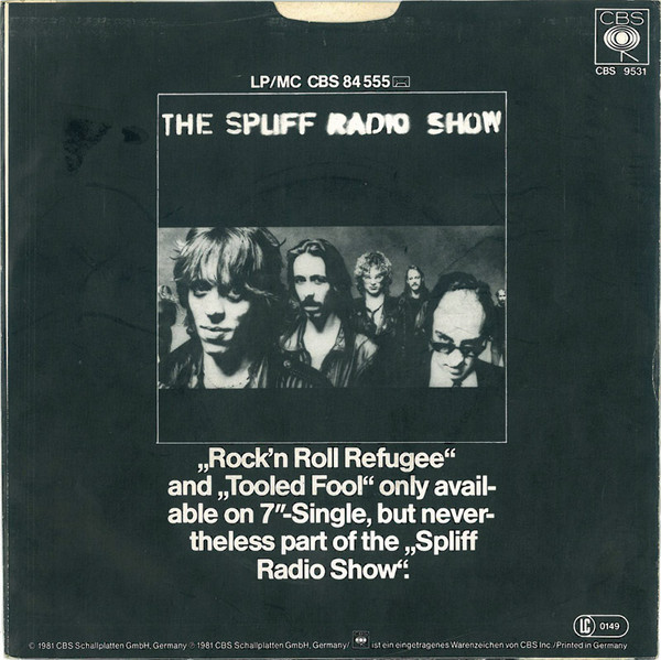 Cover zu Spliff - Rock'n'Roll Refugee / Tooled Fool | 1981 | Vinyl, 7