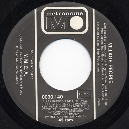 Cover zu Village People - Y.M.C.A. | 1978 | Vinyl | Funk / Soul | Germany