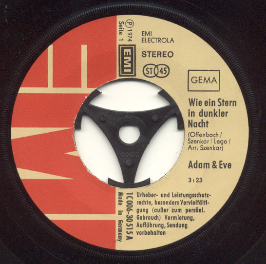 Cover zu Adam & Eve (6) - Wie Ein Stern In Dunkler Nacht | 1974 | Vinyl, 7
