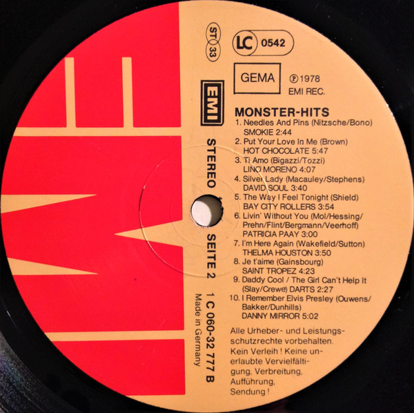 Cover zu Various - 20 Monster-Hits | 1978 | Vinyl | Electronic, Rock, Funk / Soul | Germany Schallplatten Ankauf