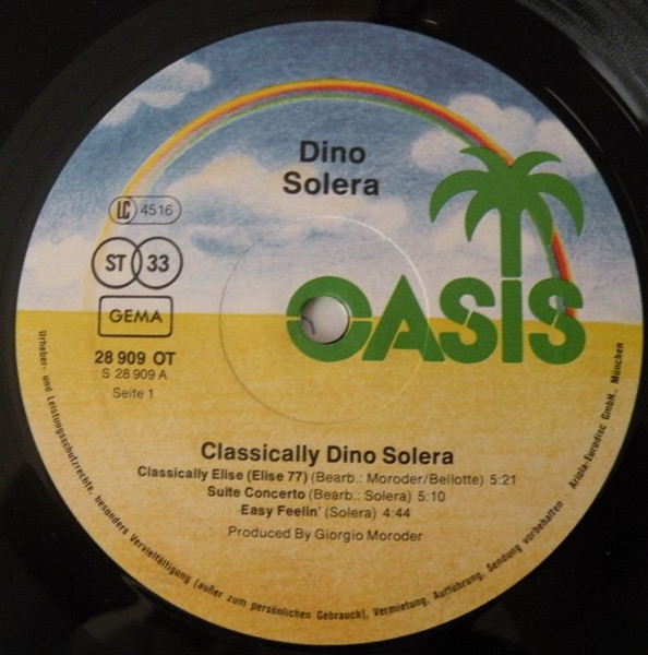 Cover zu Dino Solera - Classically Dino Solera | 1977 | Vinyl | Funk / Soul | Germany Schallplatten Ankauf