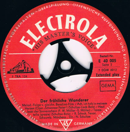 Cover zu Rudolf Schock, Schaumburger Märchensänger - Der Fröhliche Wanderer | Vinyl | Folk, World, & Country | Germany Schallplatten Ankauf