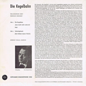 Bild Will Quadflieg Liest Wolfgang Borchert – Die Kegelbahn | Vinyl, 33 ⅓ RPM, Mono, 10″ | Non-Music | Germany Schallplatten Ankauf