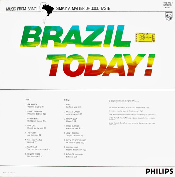 Cover zu Various - Brazil Today! (Music From Brazil, Simply A Matter Of Good Taste) | 1983 | Vinyl | Latin | Europe