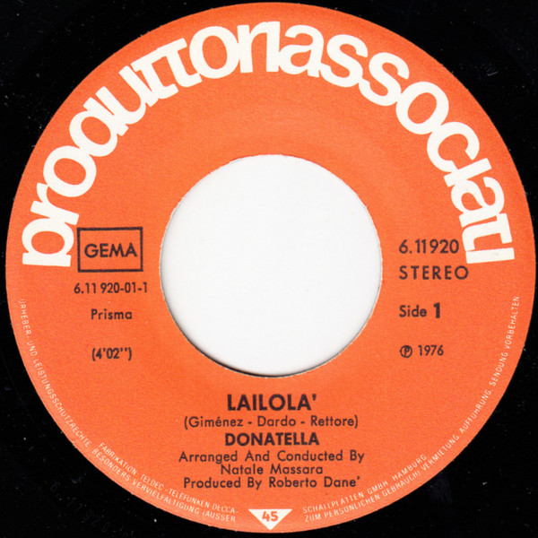 Cover zu Donatella Rettore - Lailola | 1976 | Vinyl | Pop | Germany