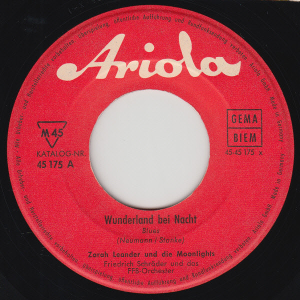 Cover zu Zarah Leander - Wunderland Bei Nacht | 1961 | Vinyl | Pop | Germany