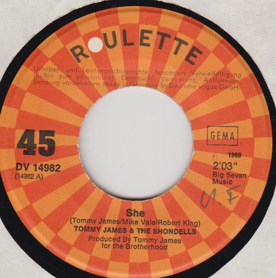Cover zu Tommy James & The Shondells - She | 1969 | Vinyl | Rock, Pop | Germany