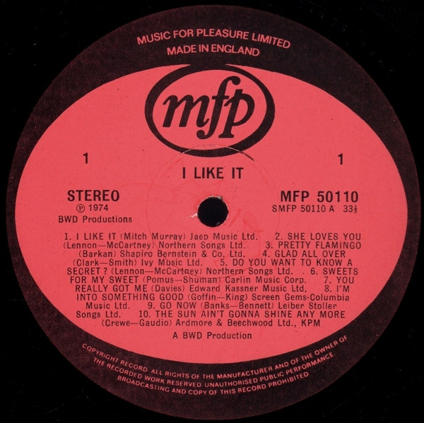 Cover zu Unknown Artist - I Like It - 20 Golden Hits Of The 60's | 1974 | Vinyl | Rock, Pop | UK