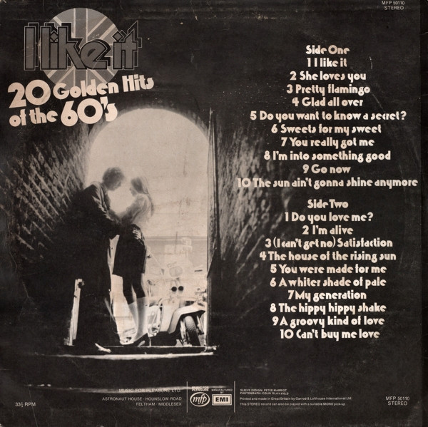 Cover zu Unknown Artist - I Like It - 20 Golden Hits Of The 60's | 1974 | Vinyl | Rock, Pop | UK Schallplatten Ankauf