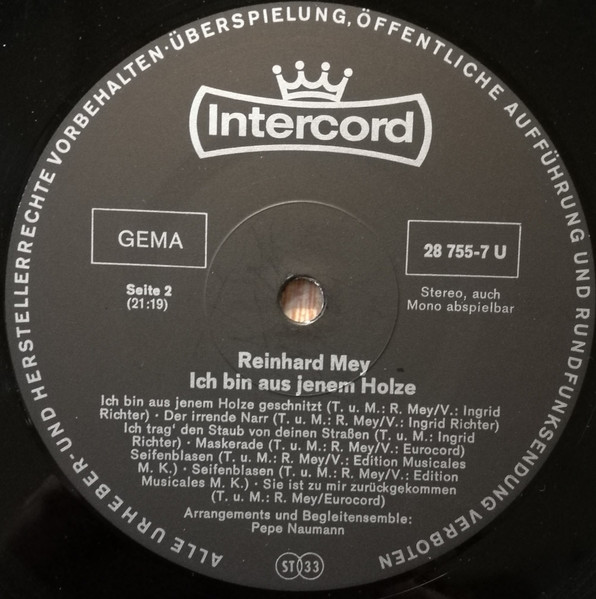 Cover zu Reinhard Mey - Ich Bin Aus Jenem Holze | Vinyl | Pop, Folk, World, & Country | Germany