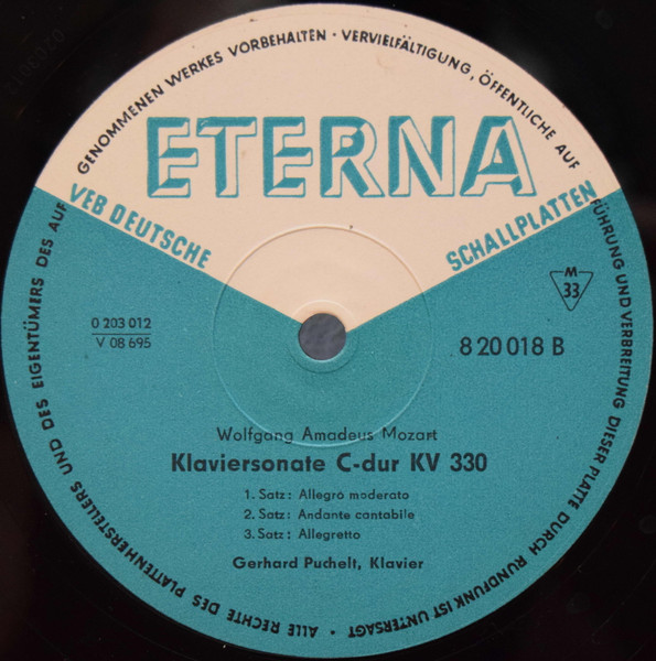 Cover zu Wolfgang Amadeus Mozart - Gerhard Puchelt - Klaviersonate C-dur KV 330 / Klaviersonate A-dur KV 331 | 1966 | Vinyl, LP, Mono | Classical | German Democratic Republic (GDR) Schallplatten Ankauf