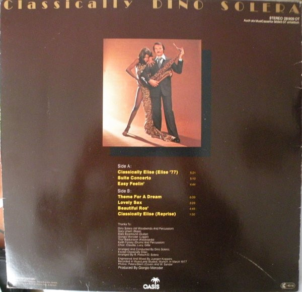 Cover zu Dino Solera - Classically Dino Solera | 1977 | Vinyl | Funk / Soul | Germany