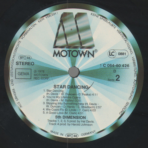 Cover zu The Fifth Dimension - Star Dancing | 1978 | Vinyl | Funk / Soul | Germany