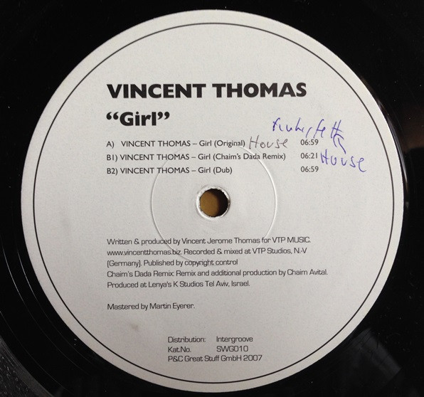 Cover zu Vincent Thomas - Girl | 2007 | Vinyl | Electronic | Germany