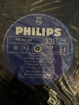 Cover zu Wolfgang Amadeus Mozart - Musique Maçonnique | 1969 | Vinyl | Classical | France Schallplatten Ankauf