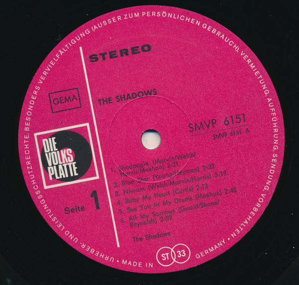Cover zu The Shadows - The Shadows | 1968 | Vinyl | Rock, Pop | Germany