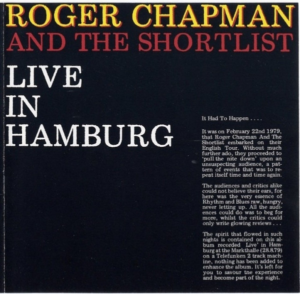 Cover zu Roger Chapman And The Shortlist - Live In Hamburg | 1982 | Vinyl | Rock | Germany