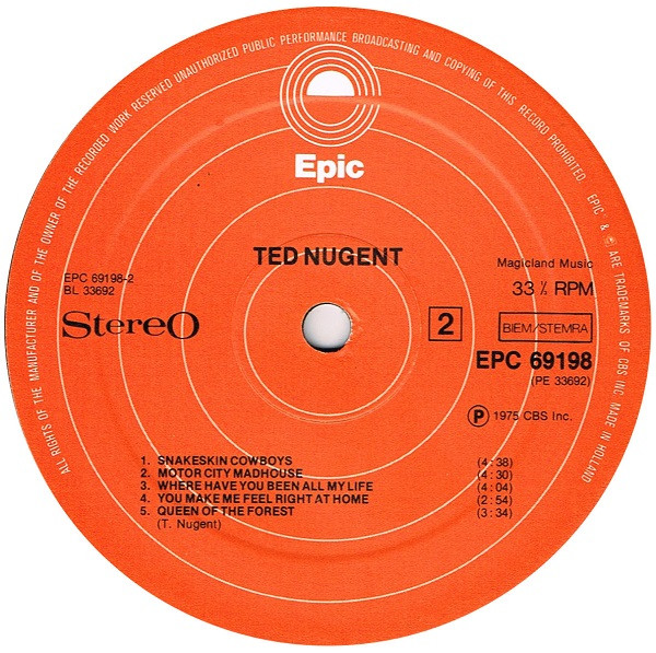 Cover zu Ted Nugent - Ted Nugent | 1976 | Vinyl | Rock | Europe Schallplatten Ankauf