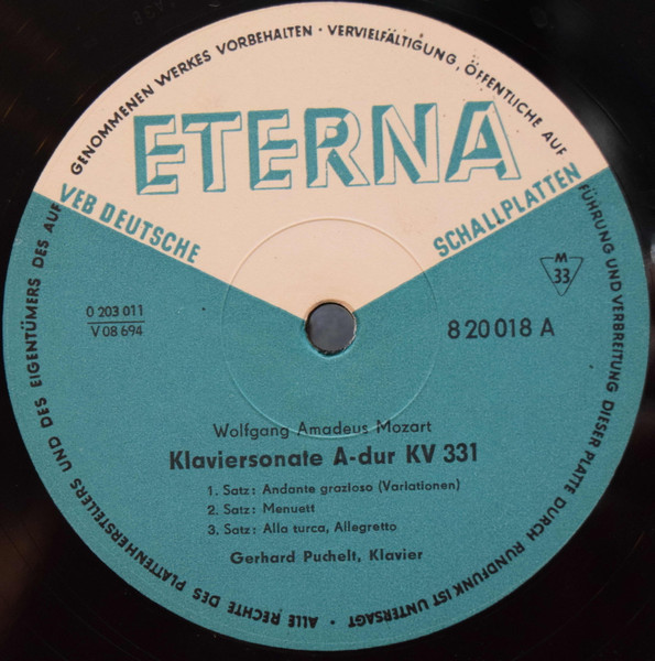 Cover zu Wolfgang Amadeus Mozart - Gerhard Puchelt - Klaviersonate C-dur KV 330 / Klaviersonate A-dur KV 331 | 1966 | Vinyl, LP, Mono | Classical | German Democratic Republic (GDR)