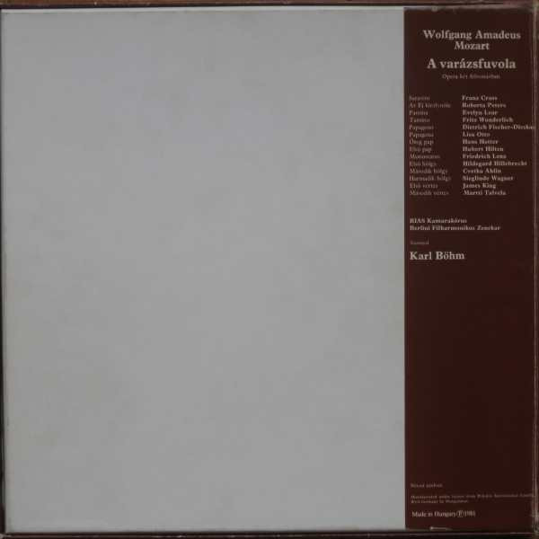 Cover zu Wolfgang Amadeus Mozart / Karl Böhm - A Varázsfuvola | 1981 | Vinyl | Classical | Hungary Schallplatten Ankauf