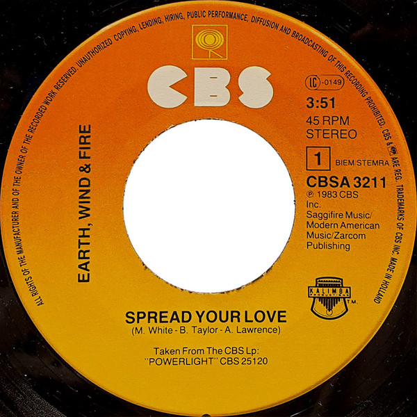 Cover zu Earth, Wind & Fire - Spread Your Love | 1983 | Vinyl | Funk / Soul | Europe