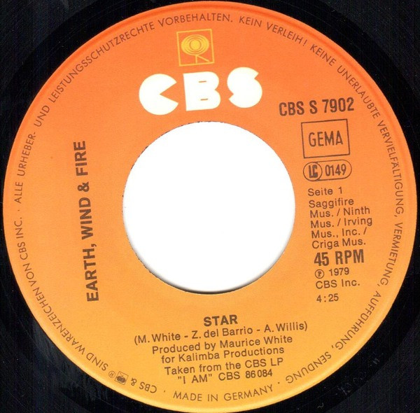 Cover zu Earth, Wind & Fire - Star | 1979 | Vinyl | Funk / Soul | Germany Schallplatten Ankauf