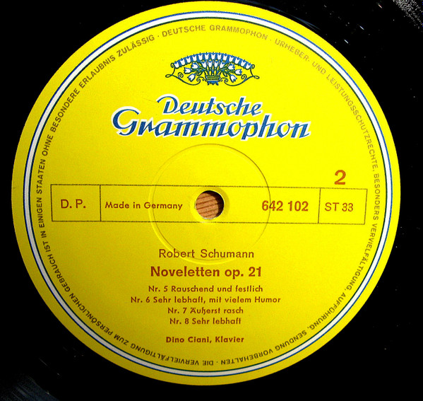 Cover zu Dino Ciani - Robert Schumann - Novelletten Op. 21 | 1969 | Vinyl | Classical | Germany Schallplatten Ankauf