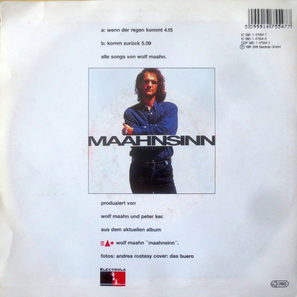 Cover zu Wolf Maahn - Wenn Der Regen Kommt | 1991 | Vinyl | Pop | Germany Schallplatten Ankauf