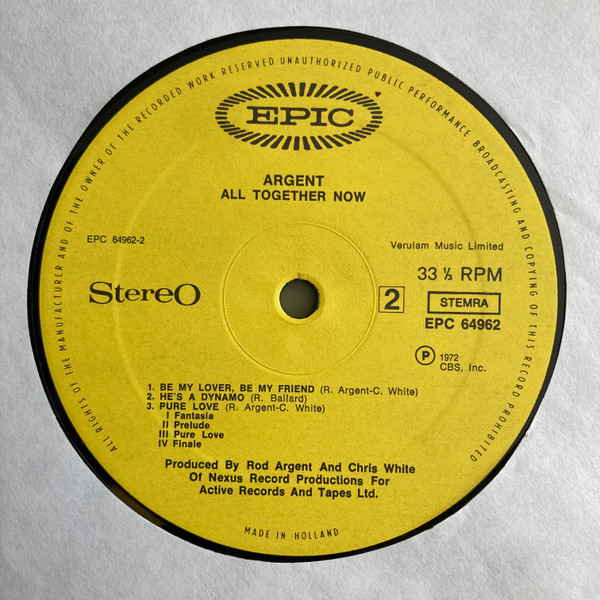 Cover zu Argent - All Together Now | 1972 | Vinyl | Rock | Netherlands