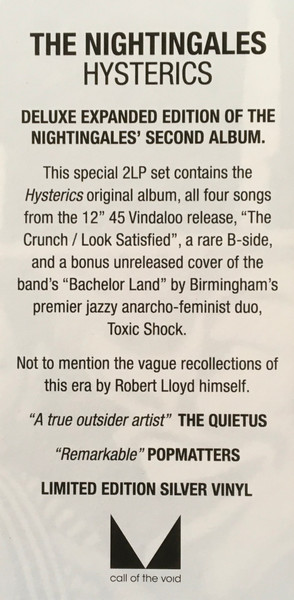 Cover zu The Nightingales - Hysterics | 2022 | Vinyl | Rock | UK