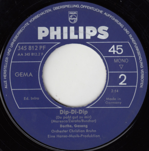 Cover zu Dorthe Kollo - Lass Doch Die Alten Geschichten / Dip-Di-Dip (Du Passt Gut Zu Mir) | 1965 | Vinyl | Pop | Germany Schallplatten Ankauf